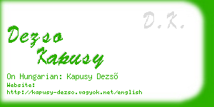 dezso kapusy business card