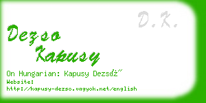 dezso kapusy business card